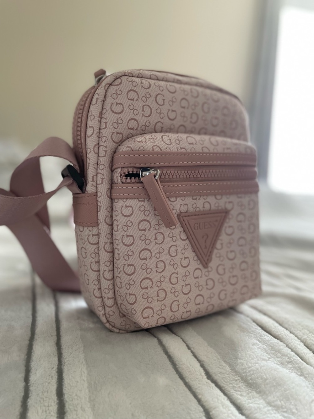 Guess Blush Pink Logo Crossbody Bag